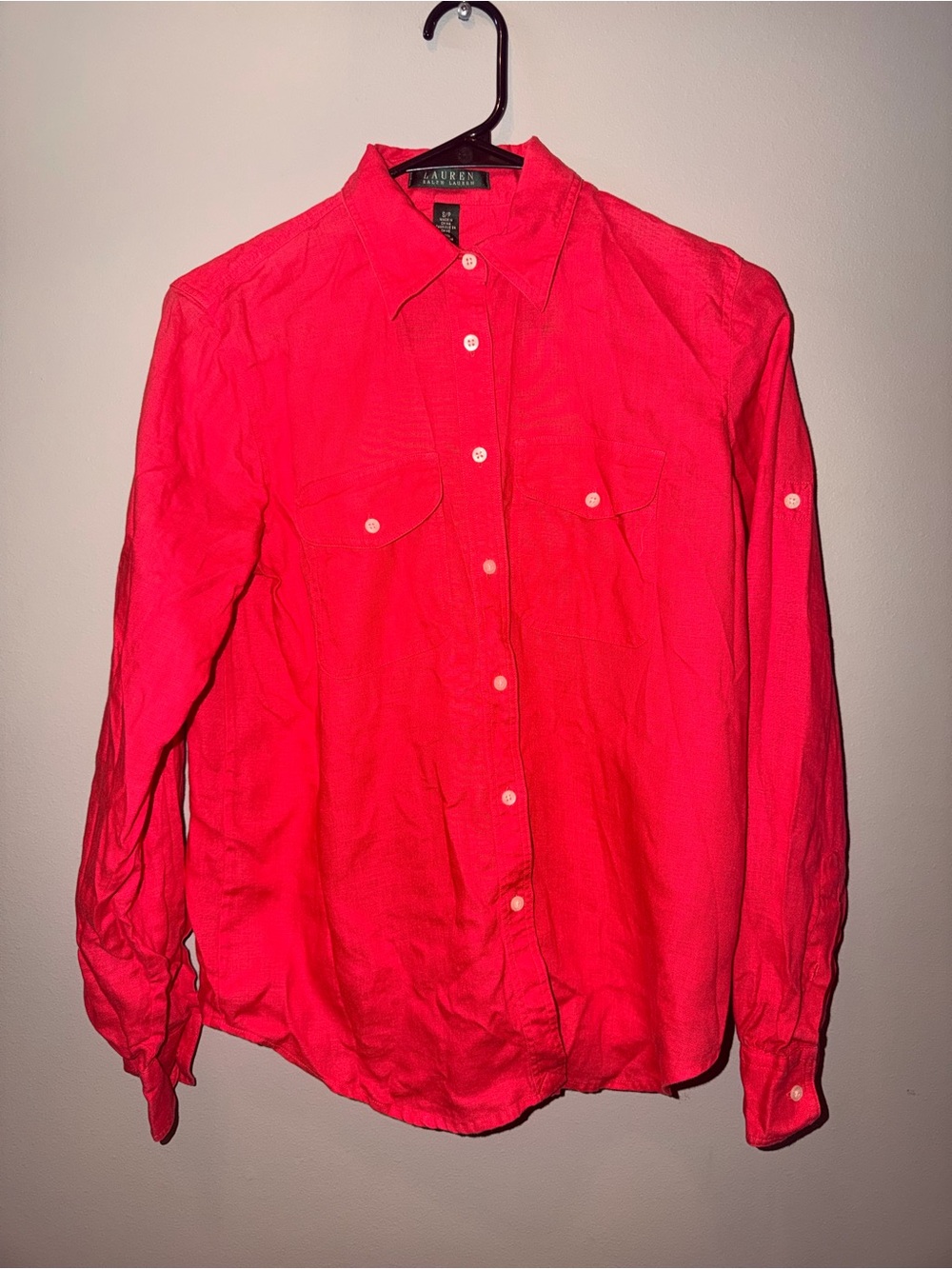 Ralph Lauren Bright Pink Button-Down Shirt